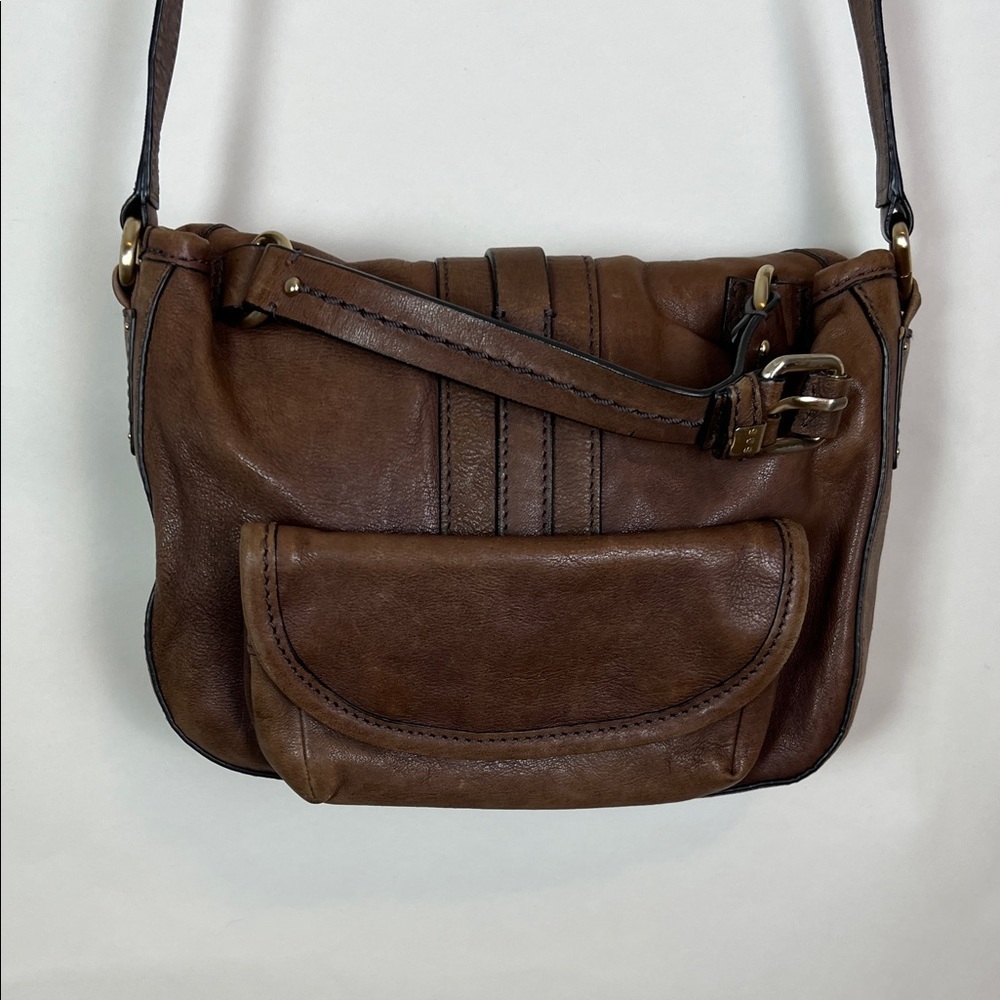 Schuler & Sons Brown Leather Crossbody Bag Vintage Anthropologie - Picture 5 of 11
